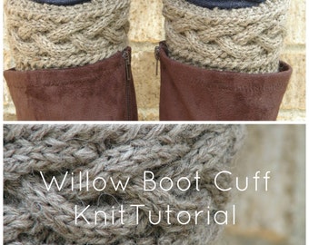 Willow Cable Boot Cuff Knit Pattern Tutorial