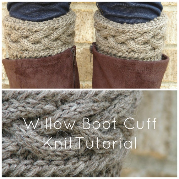 Willow Cable Boot Cuff Knit Pattern Tutorial | Etsy