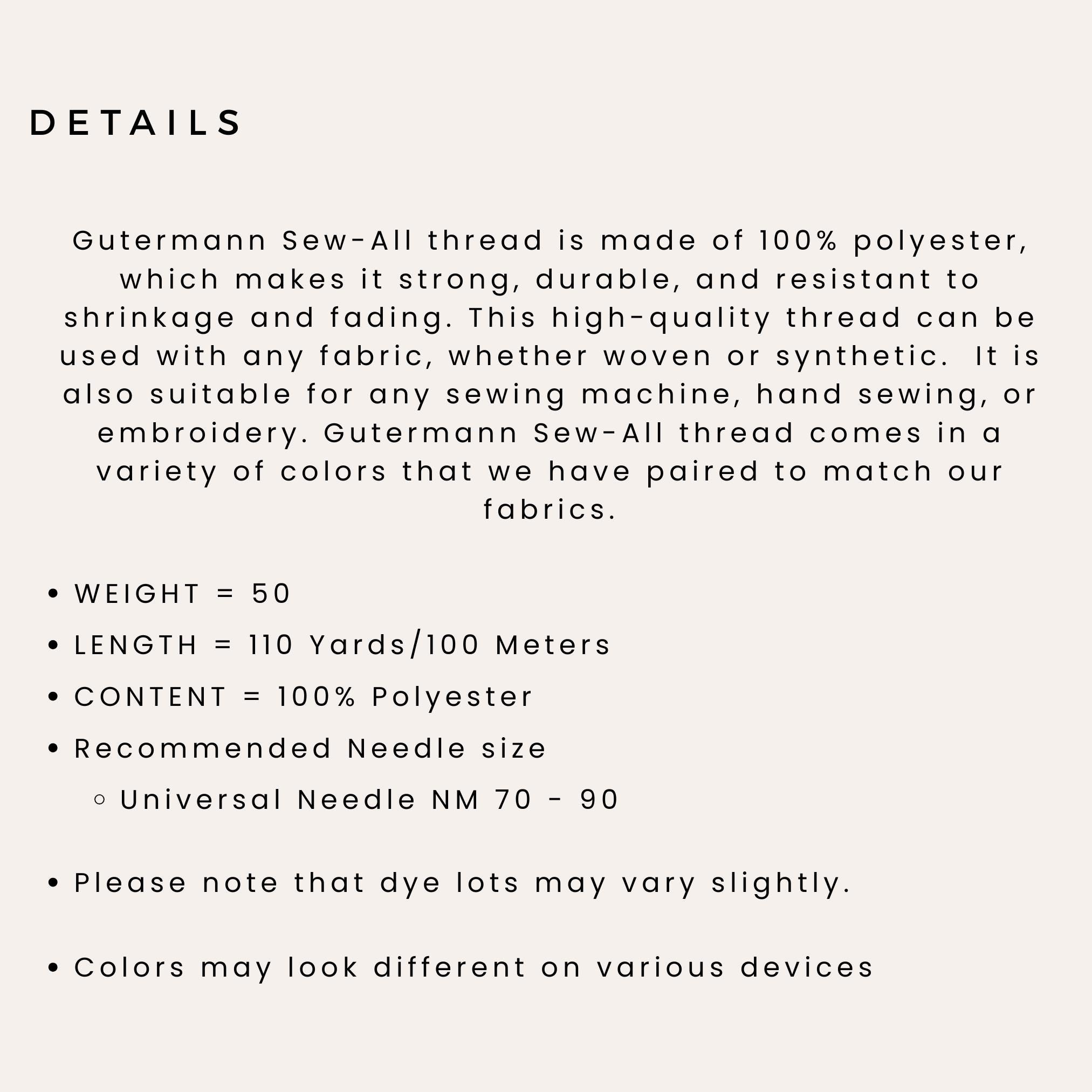 COPEN BLUE No. 227 - Gutermann Sew All Polyester Thread - Etsy