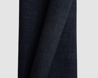 Dark Blue Waxed Cotton Denim Fabric  | sold in 1/2 yard increments