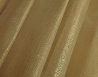 GOLD SHIMMER Hand Waxed Metallic Linen Fabric 7 oz. - Sold in 1 yard increments