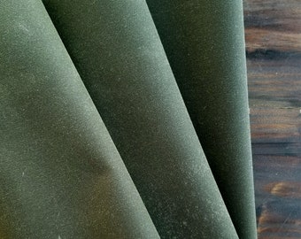 OLIVE GREEN Waxed Army Duck Canvas Fabric 10.10 oz. - Sold in 1/2 yard increments