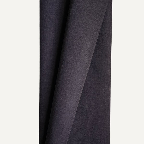 WAXED TWILL FABRIC - Smoky Charcoal sold in 1/2 yard increments