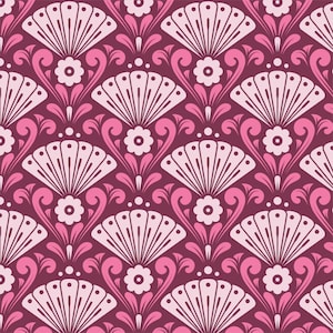 ORGANIC CANVAS Cloud9 Magic Flowers Pink and Purple - Sold in 1/2 yard increments