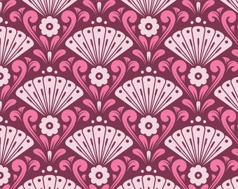 ORGANIC CANVAS Cloud9 Magic Flowers Pink - Sold in 1/2 yard increments