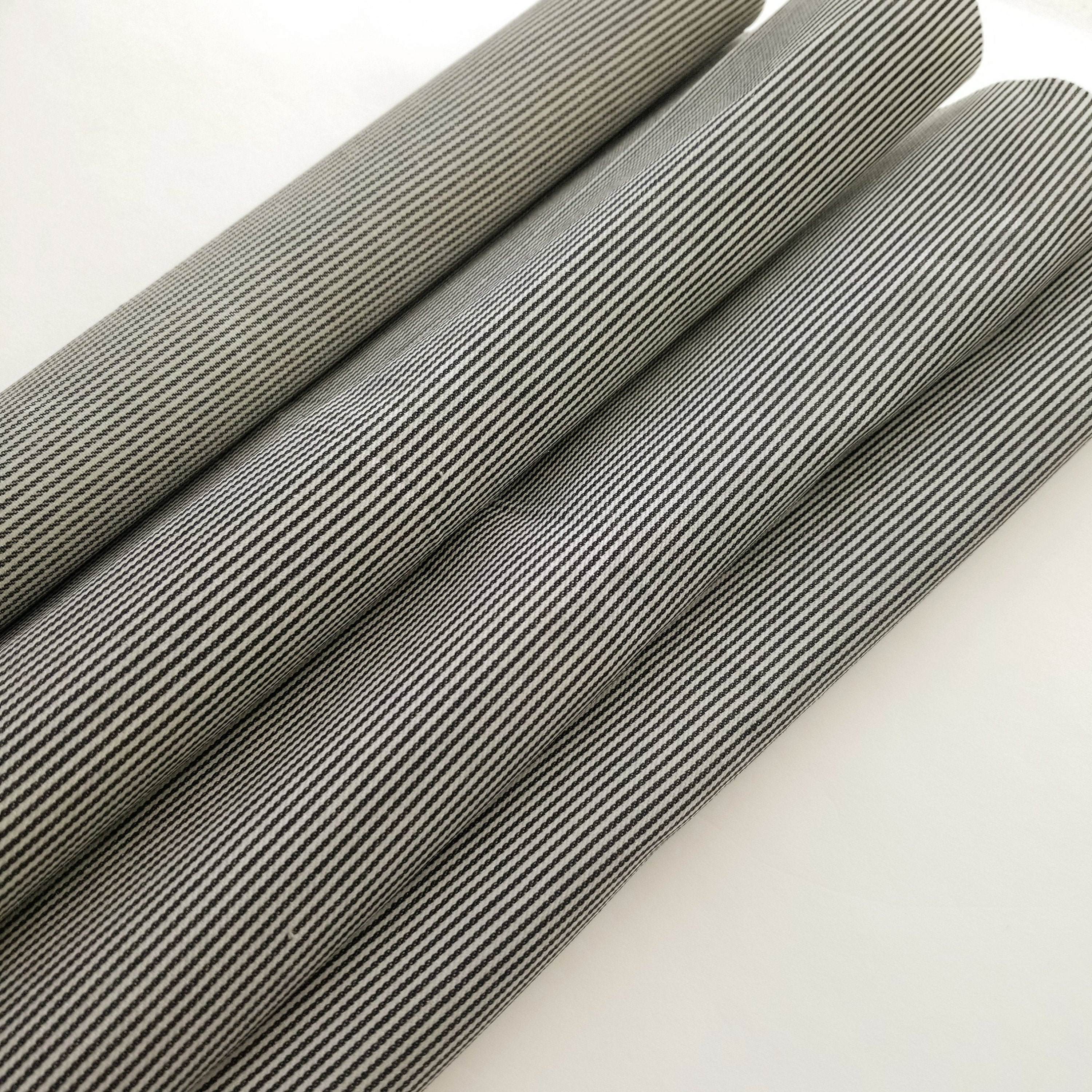 Railcar Navy Thin Stripe Hand Waxed Cotton Denim Fabric 10 oz. - sold…