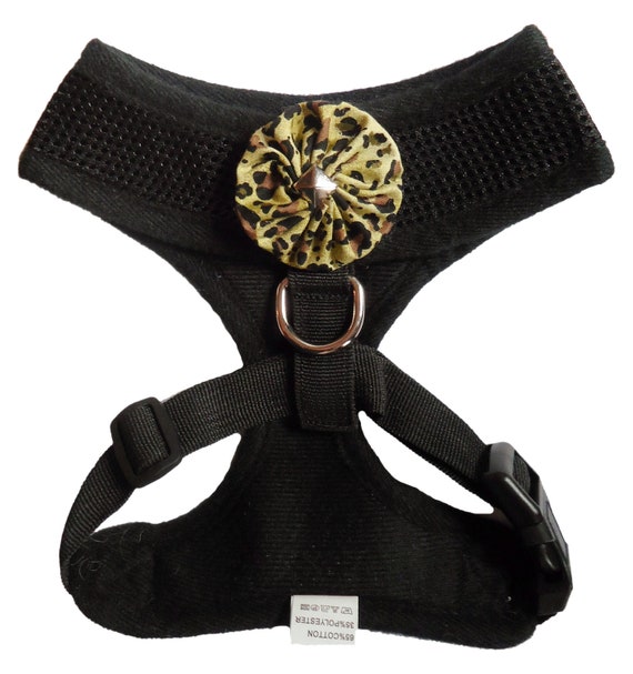 Items similar to Dog Harness / Collar Mesh Adjustable Black Size
