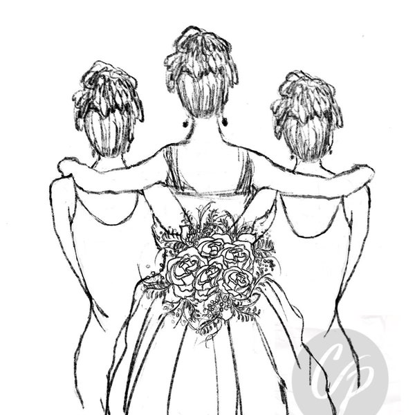 Digital Stamp, Sistahs, Wedding, Bridal Shower, Sisters, Best Friends, Bridesmaids, Digi Stamp, female