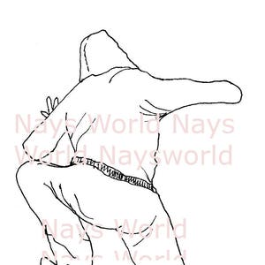 Digital Stamp, male figure climbing, climb, Digi Stamp,Stamps, male digital stamp image 2