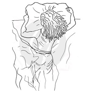 Digital Stamp, Let me Sleep, Female sleeping, female in bed, female asleep
