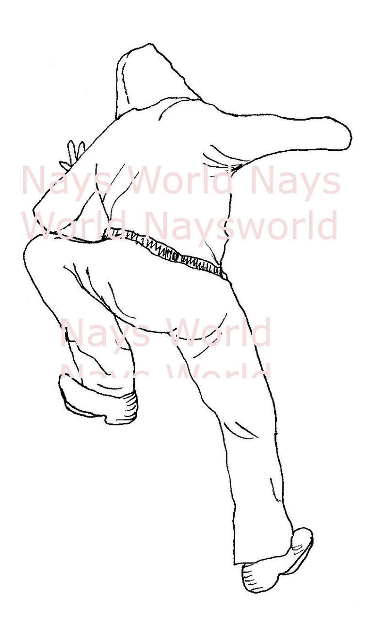 Digital Stamp, male figure climbing, climb, Digi Stamp,Stamps, male digital stamp image 2