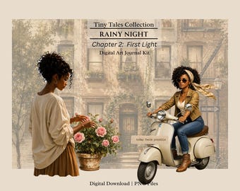 Printable Cozy City Ephemera Pack | Junk Journal Kit | Vintage Urban Collage | Rainy Night Journal Printables | Tiny Tales Collection