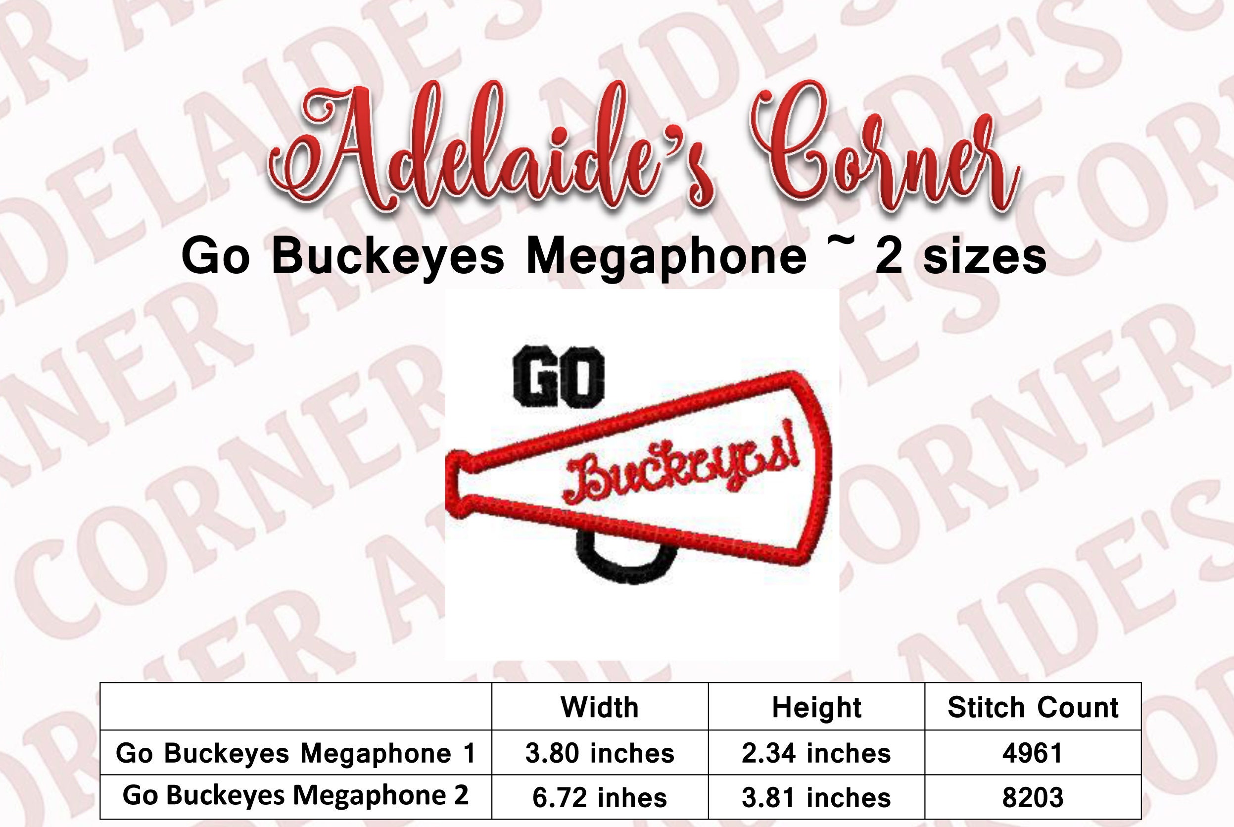 Go Buckeyes Megaphone Embroidery Design Applique 2 Sizes - Etsy