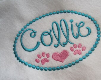 Collie Frame Embroidery Design, Filled Stitch, 3 sizes, animal design, dog embroidery, pet embroidery