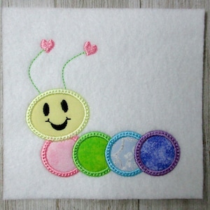 Caterpillar Embroidery design, 3 sizes, applique, machine embroidery, bug applique, caterpillar applique, child design