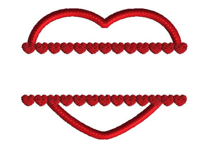 Monogram Frame Valentine Embroidery Design Split Heart Etsy