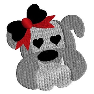 Bulldog Embroidery Design, Filled Stitch, 3 sizes. All 3 sizes fit into a 4 x 4 inch hoop, Mini Embroidery design, football embroidery