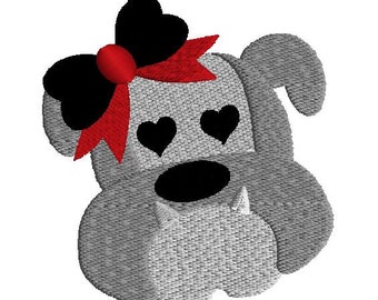 Bulldog Embroidery Design, Filled Stitch, 3 sizes. All 3 sizes fit into a 4 x 4 inch hoop, Mini Embroidery design, football embroidery