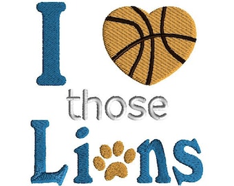 Lions Basketball Machine Embroidery Design, digital download