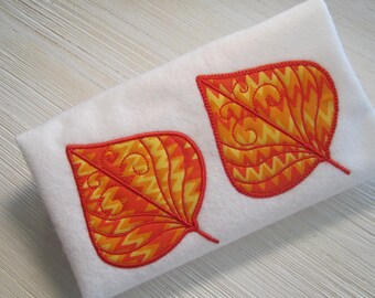 Autumn Leaf Embroidery, Aspen leaf design, digital download