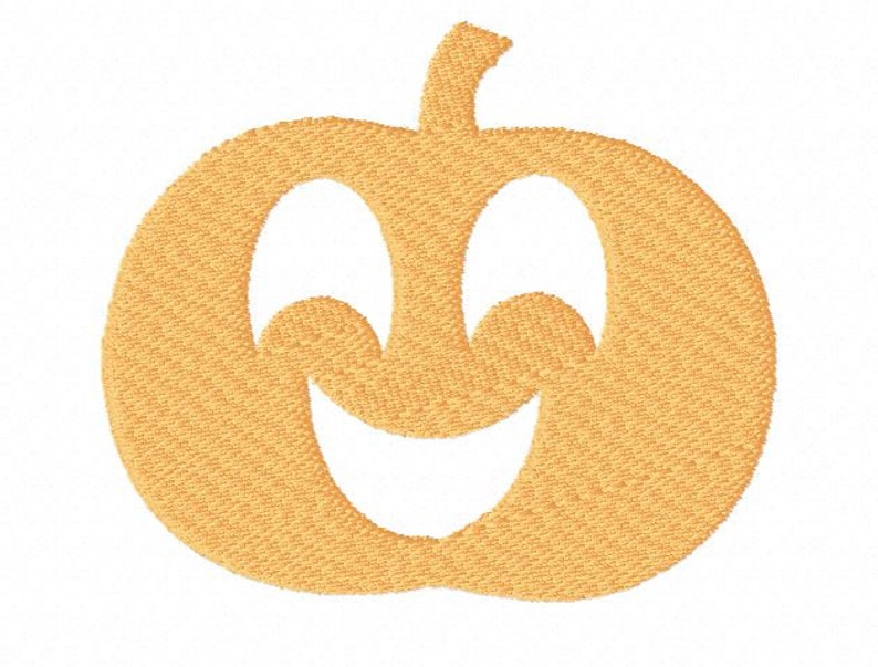 Smiling Pumpkin embroidery design, 10 sizes, Jack O Lantern embroidery, filled stitch, Halloween embroidery, fall, autumn Pumpkin embroidery image 8