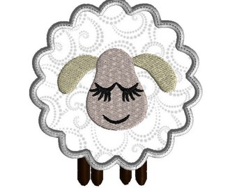 Lamb Applique, Embroidery Design, 3 sizes, Machine embroidery, digital download