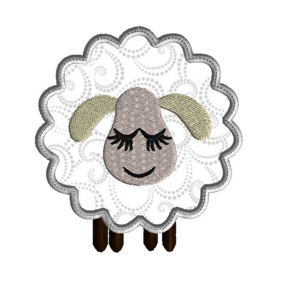 Embroidery Design Lamb Applique Embroidery Design 3 Sizes Etsy