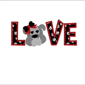 Bulldoggenliebe Stickapplikation, digitaler Download