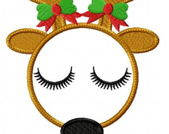 Oh Deer! Christmas Embroidery Design, applique, 2 sizes, digital download