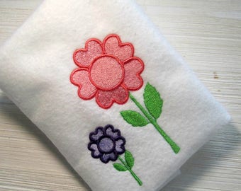 Flower Embroidery Design, Machine Embroidery Design, Filled Stitch, Flowers, 5 Sizes, designs fit 4 x 4 and 5 x 7 inch hoops.