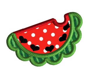 Watermelon embroidery design, Watermelon Slice Applique, 3 size machine embroidery design,  design fits  4 x 4, 5 x 7, and 6 x 10 inch hoops