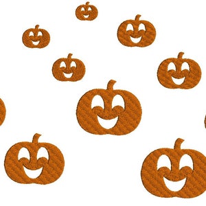 Smiling Pumpkin embroidery design, 10 sizes, Jack O Lantern embroidery, filled stitch, Halloween embroidery, fall, autumn Pumpkin embroidery image 5