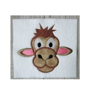 Applique con volto di cammello, 3 misure, ricamo a macchina, animale dello zoo