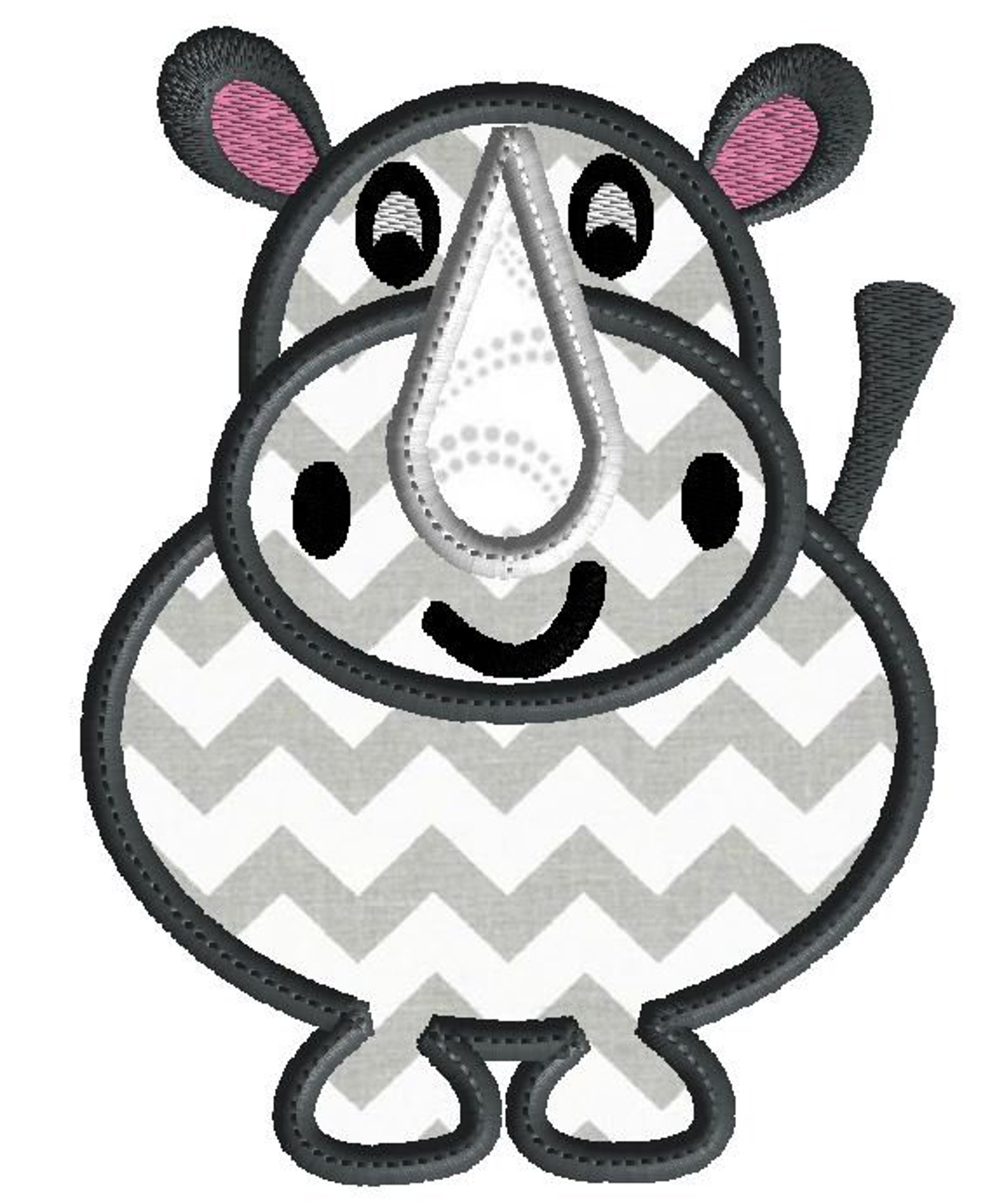 Rhino Applique 7 Sizes Machine Embroidery Design Animal Etsy