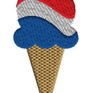 Embroidery design, Patriotic Ice Cream Cone, Ice Cream Cone, Machine Embroidery Design, Independence Day Design, Filled Stitch, 5 Sizes image 3