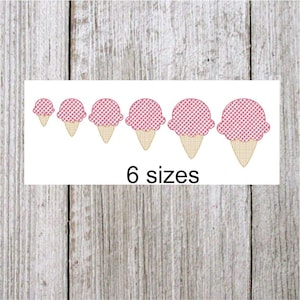 Ice Cream Cone Embroidery Design, 5 size Motif Embroidery, Mini Embroidery Design, summer embroidery, light stitching, color work, vintage