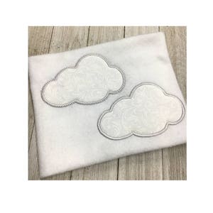 Cloud embroidery design, 10 sizes, 2 styles, applique, digital download