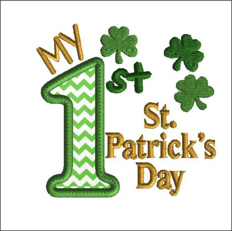 St patricks day embroidery design 1st st patricks day  etsy