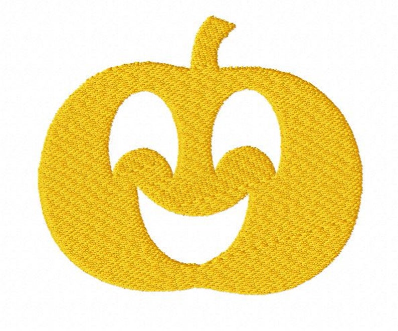 Smiling Pumpkin embroidery design, 10 sizes, Jack O Lantern embroidery, filled stitch, Halloween embroidery, fall, autumn Pumpkin embroidery image 7