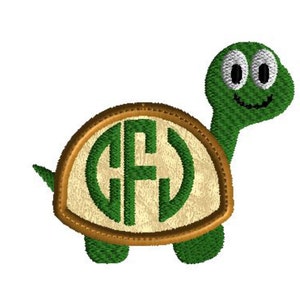 Turtle Machine Embroidery design, applique, Turtle monogram frame, 3 size embroidery design, no fonts included, ocean, sea, lake