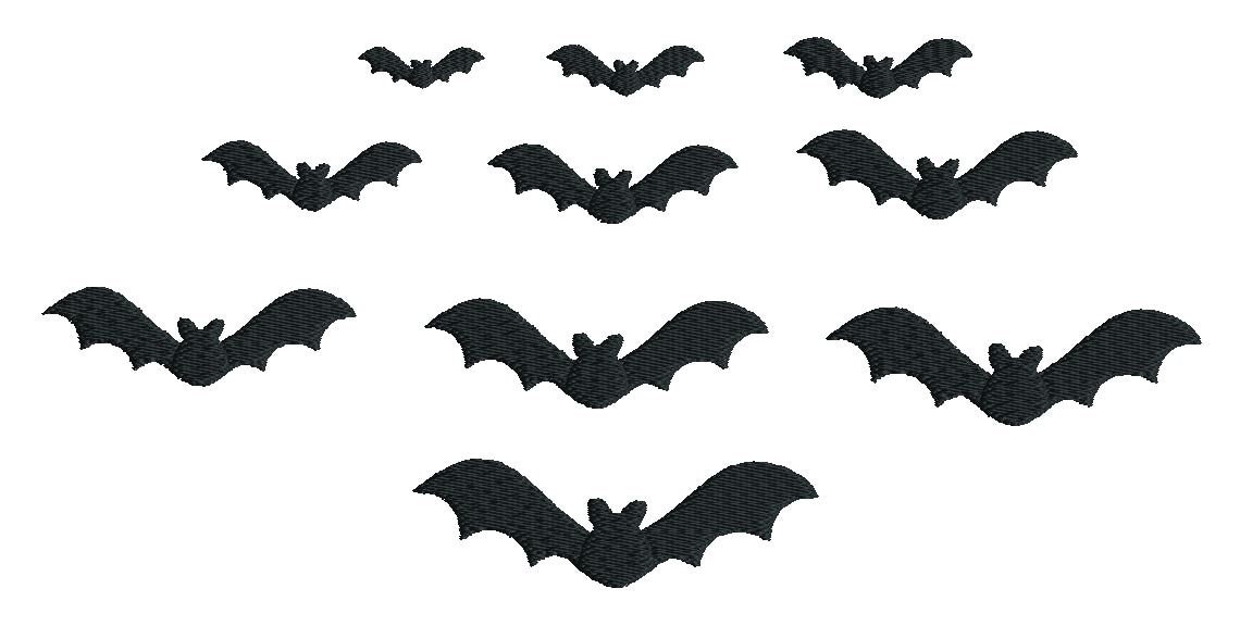 Bat Embroidery Design 10 Sizes Filled Stitch Machine Etsy