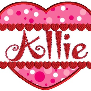 Monogram frame, Valentine Embroidery Design,  split heart applique, 3 size design, No fonts included with this design, heart embroidery