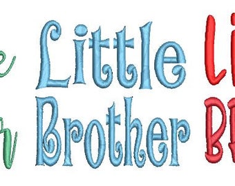 Little Brother Embroidery Designs, 3 Styles, Each Style is 5 sizes, filled stitch design