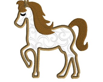Horse Machine Embroidery Design, 3 Sizes, Horse Applique, Pony, Animal Embroidery
