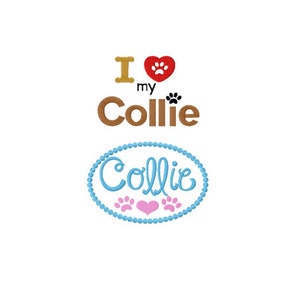 Collie Comb Pack Embroidery Designs, pet embroidery, collie embroidery, 2 different designs, 3 sizes each, Machine Embroidery