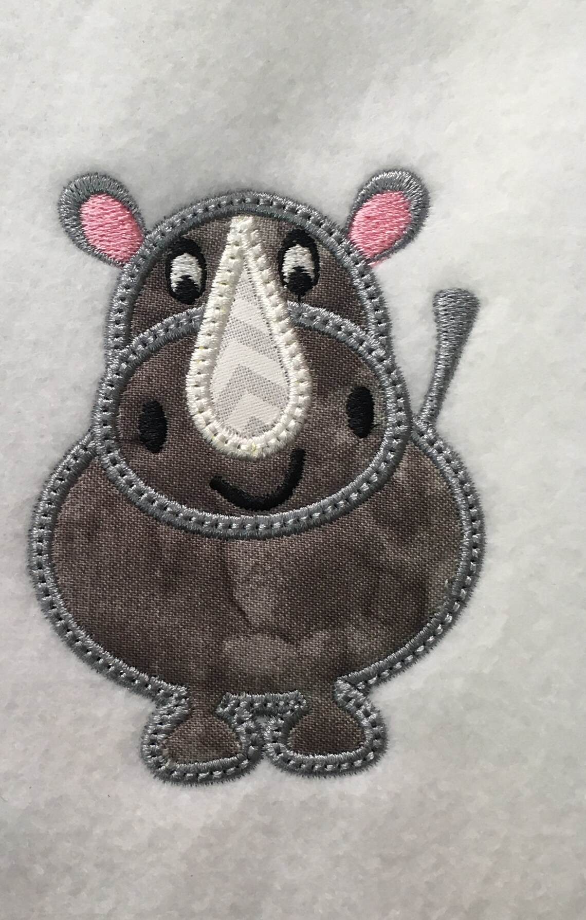 Rhino Applique 7 Sizes Machine Embroidery Design Animal Etsy