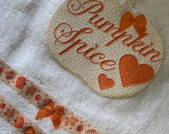 Diseño de bordado Pumpkin Spice Knock Down Stitch, 6 tamaños, descarga digital