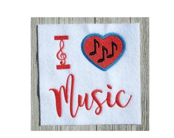 I love music embroidery design, digital download