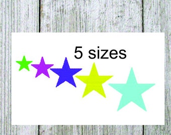 Embroidery design, mini star, 5 sizes, filled stitch machine embroidery star, star mini design, designs under 2 inches