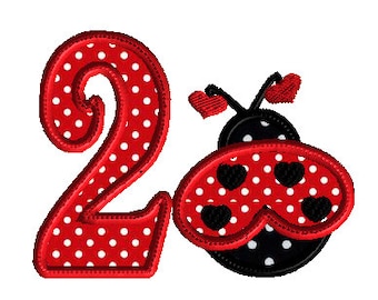 Lady bug 2nd birthday embroidery, machine embroidery applique, digital download, 3 size embroidery design. child embroidery design